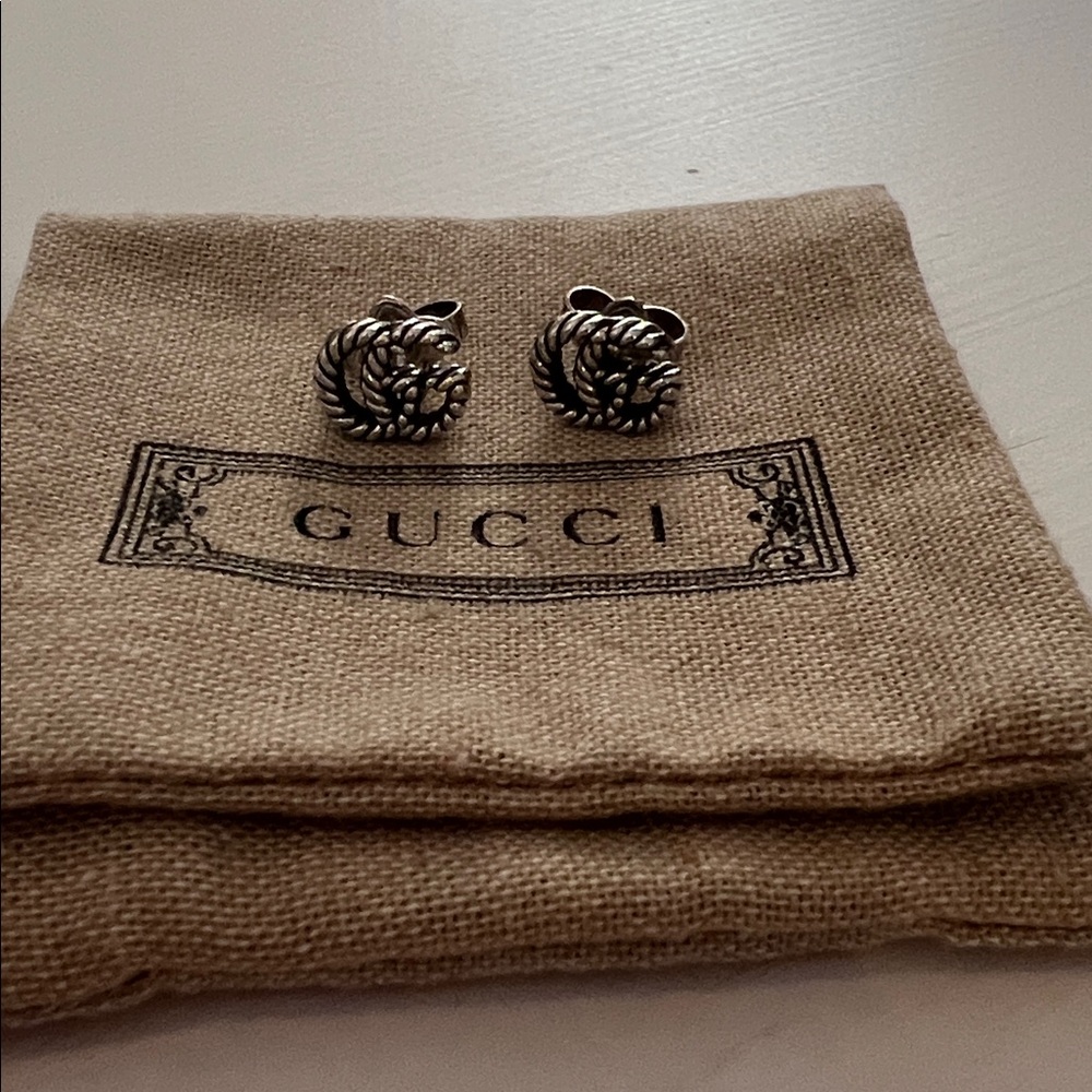 Gucci GG silver stud earrings